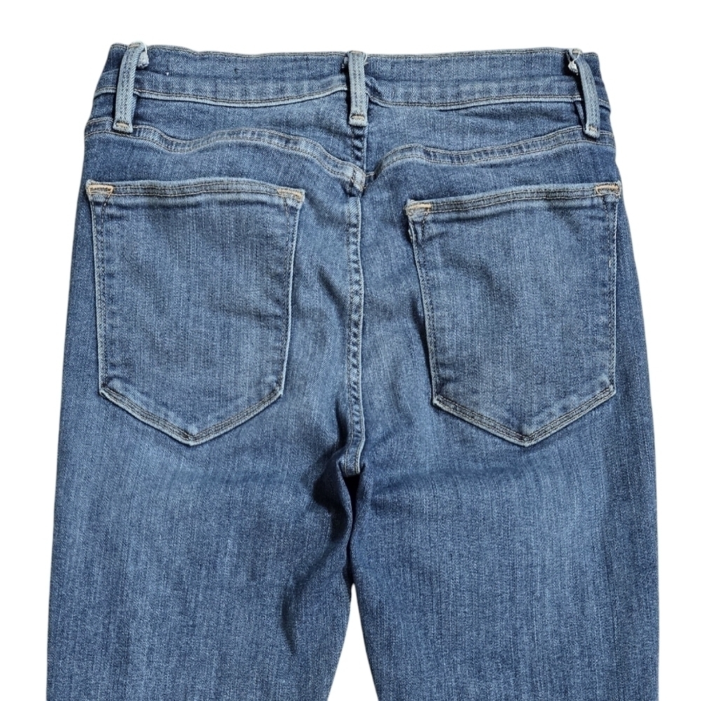 Frame Le High Skinny Ankle Jeans Triangle Cut Released Hem Revere Wash - Picture 4 of 10